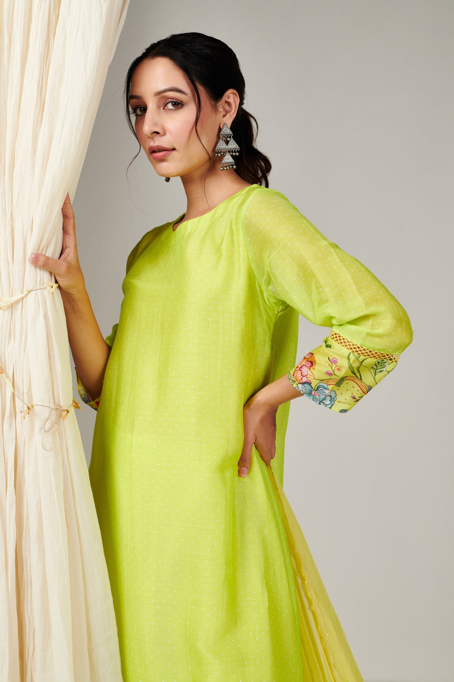 Bagicha High Low Pink Kurta Set