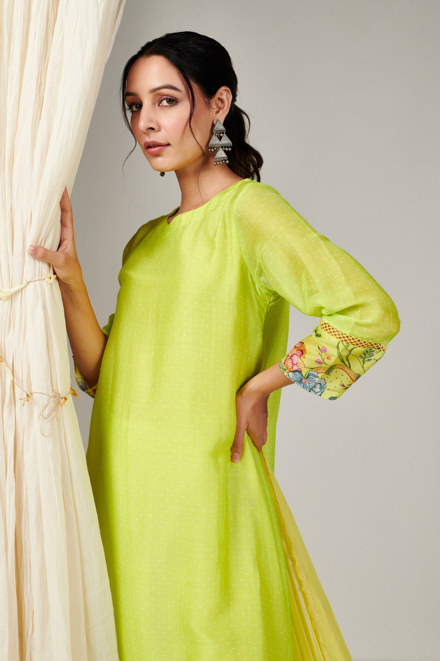 Bagicha High Low Blue Kurta Set