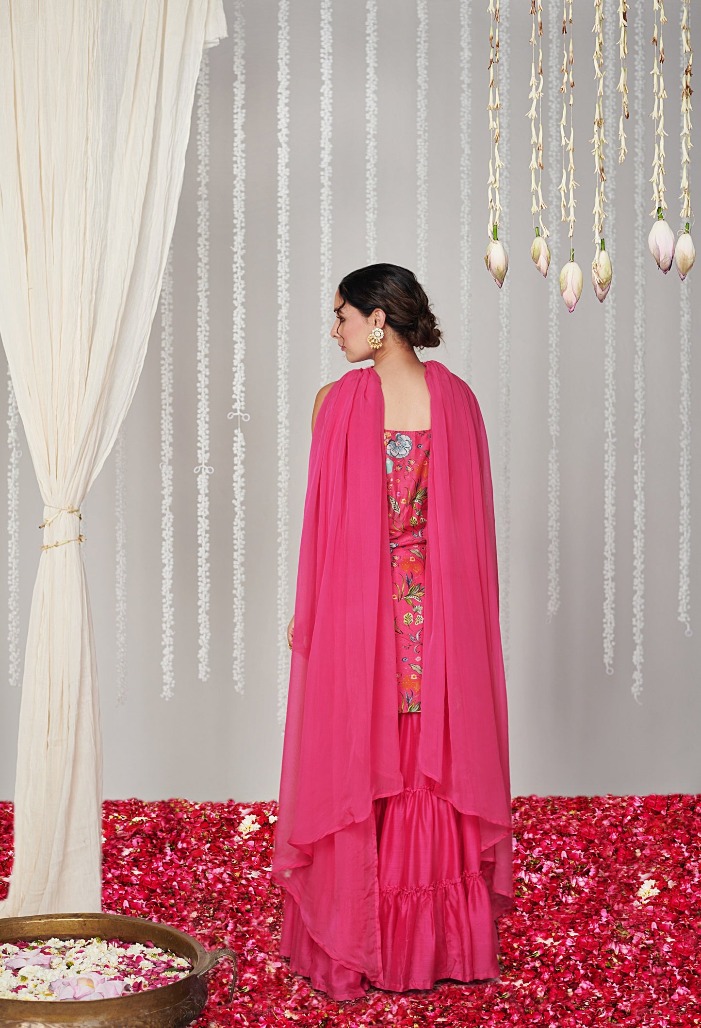 Bagicha White Tier Sharara Set