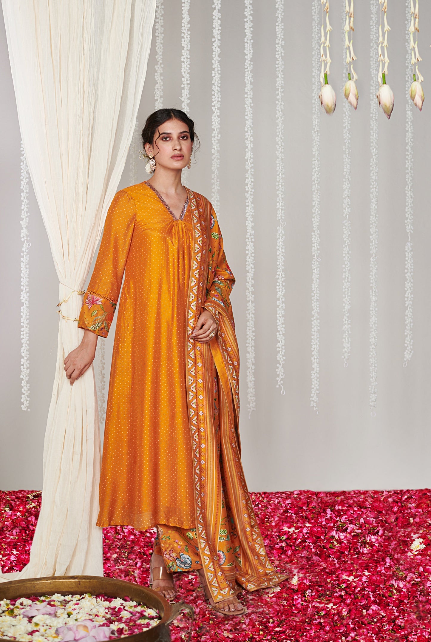 Bagicha Purple Polka Kurta Set