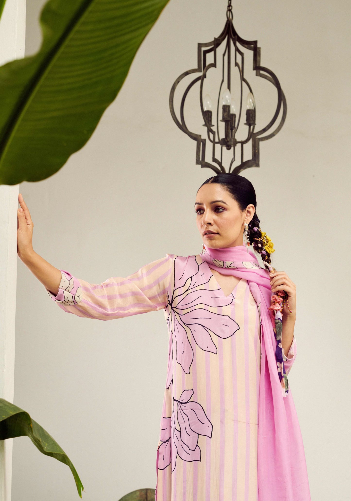 Summer Sorbet Floral and Stripe Kurta Set