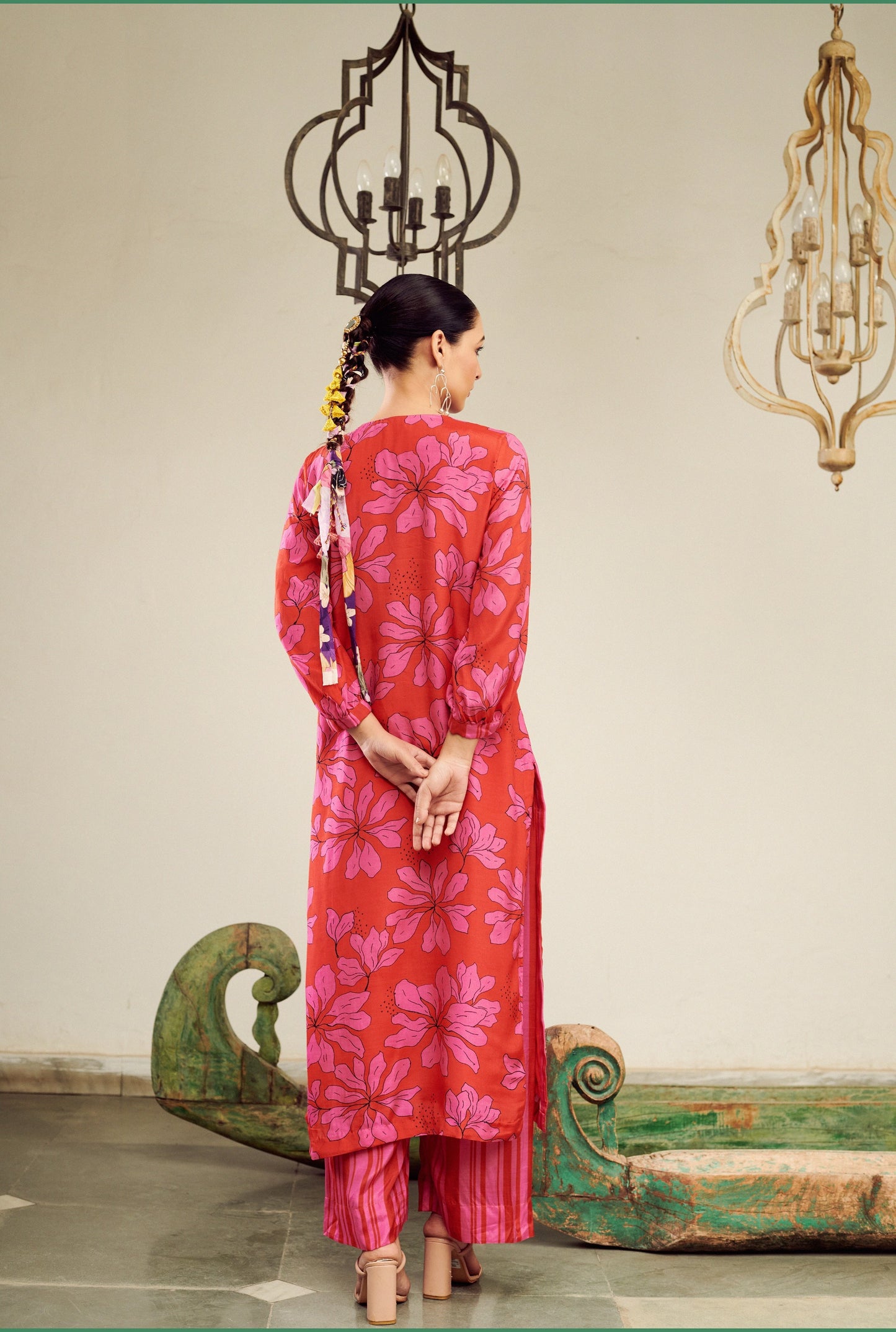Summer Sorbet Pink Floral Kurta Set