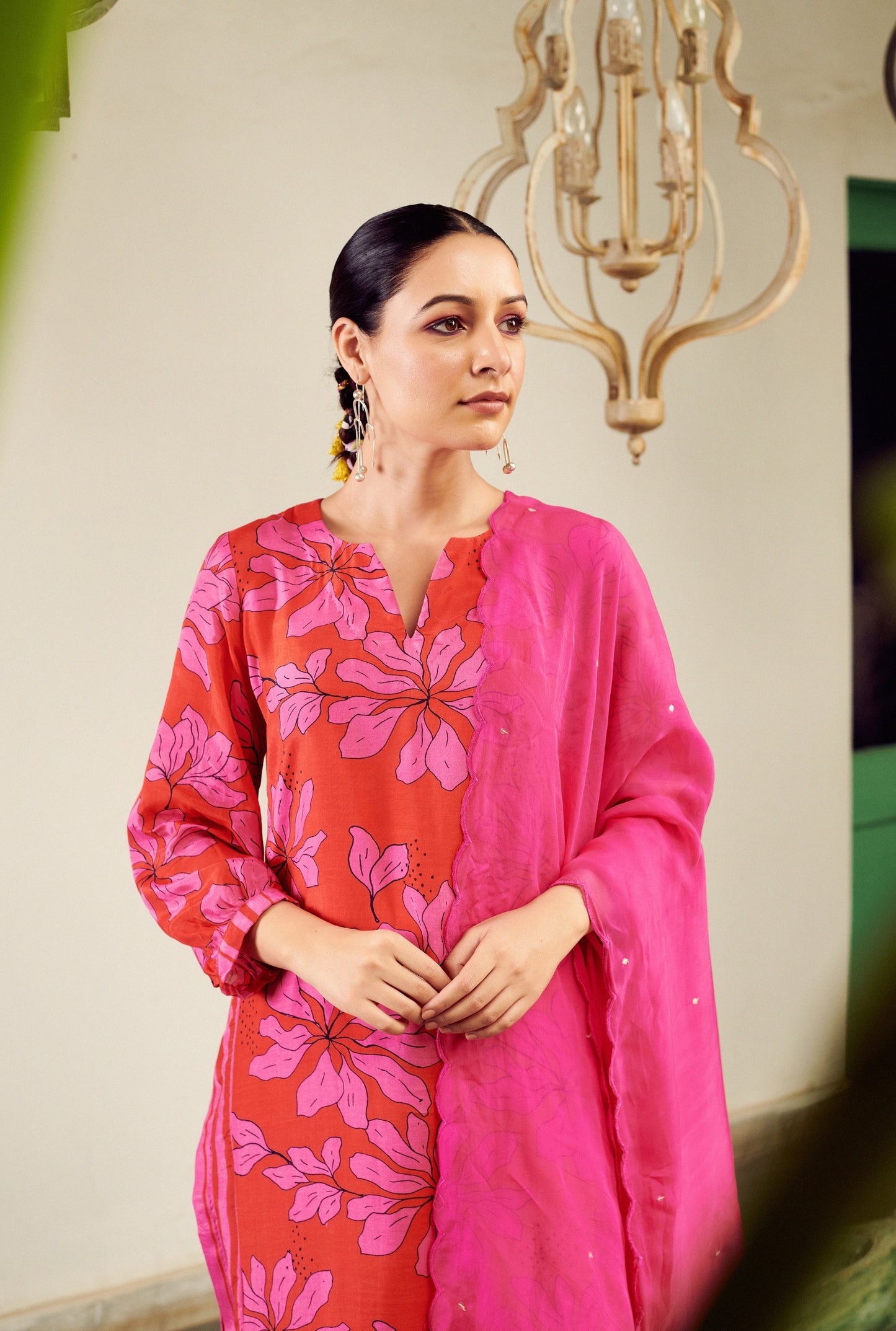 Summer Sorbet Pink Floral Kurta Set