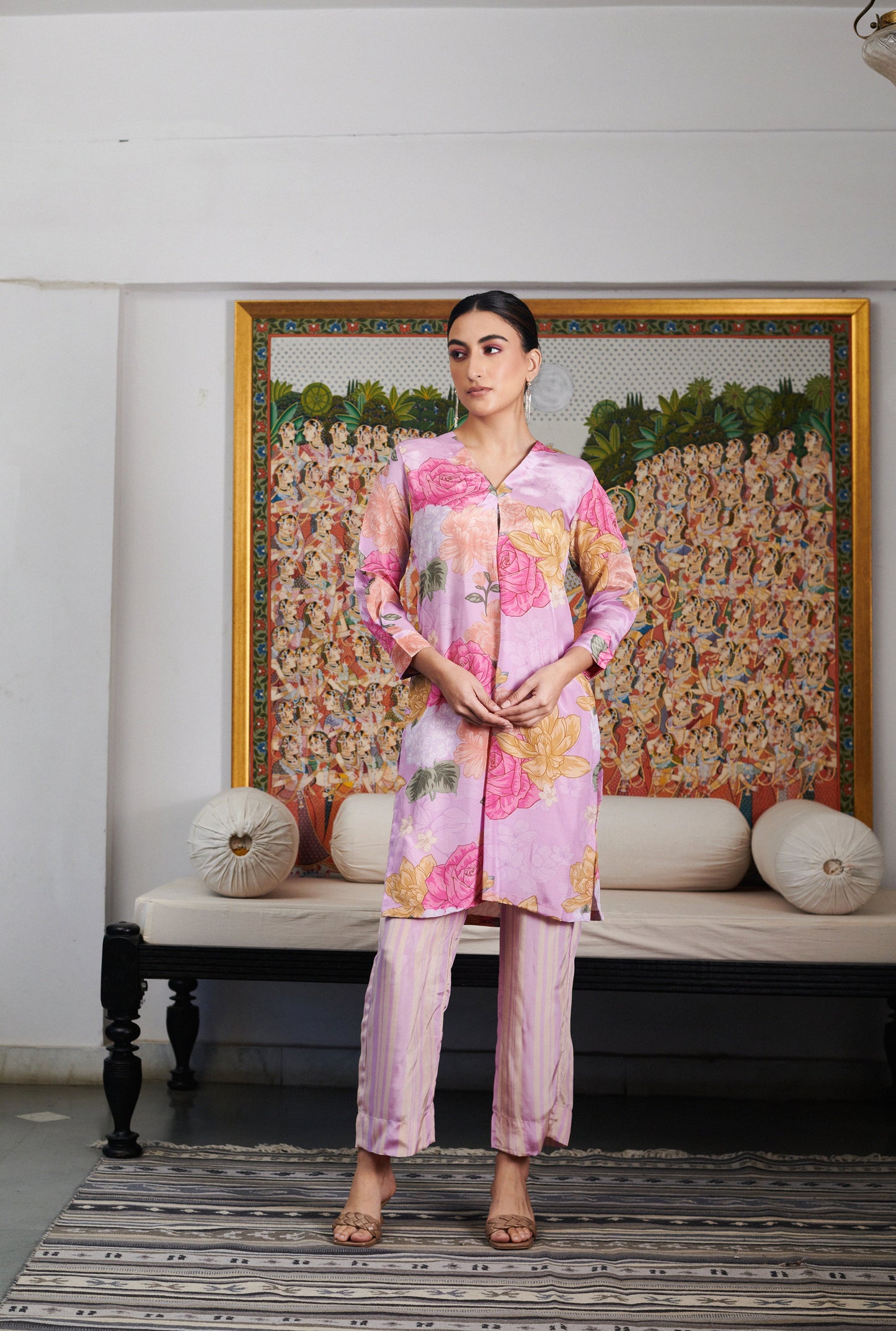 Nargis Purple Floral Co-ord Set