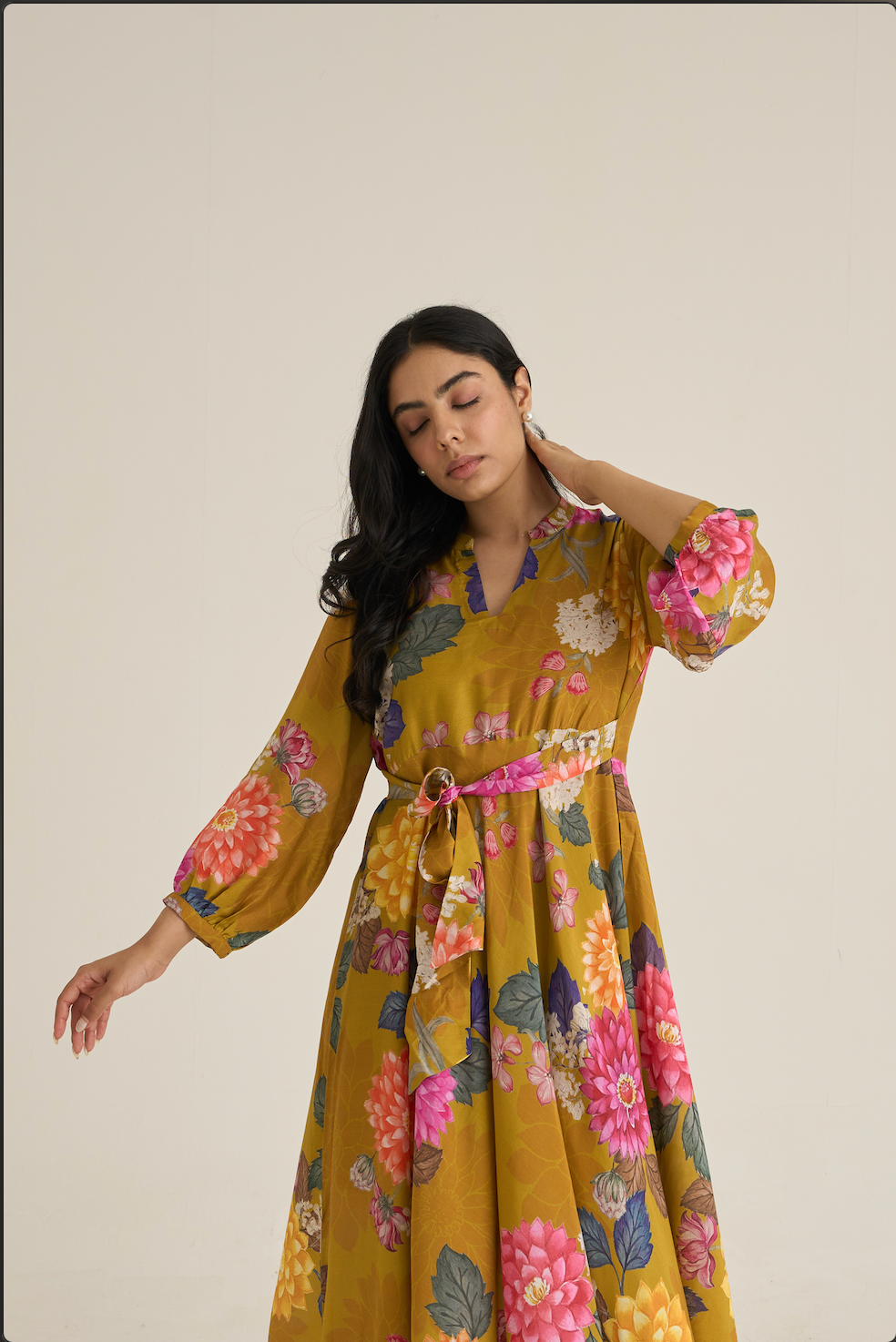 Sehar Floral Pink Print Dress