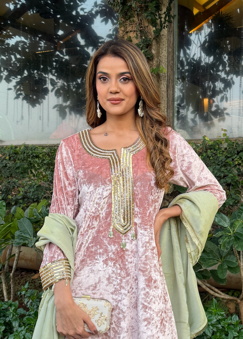 Nakqsh Crushed Velvet Kurta Set