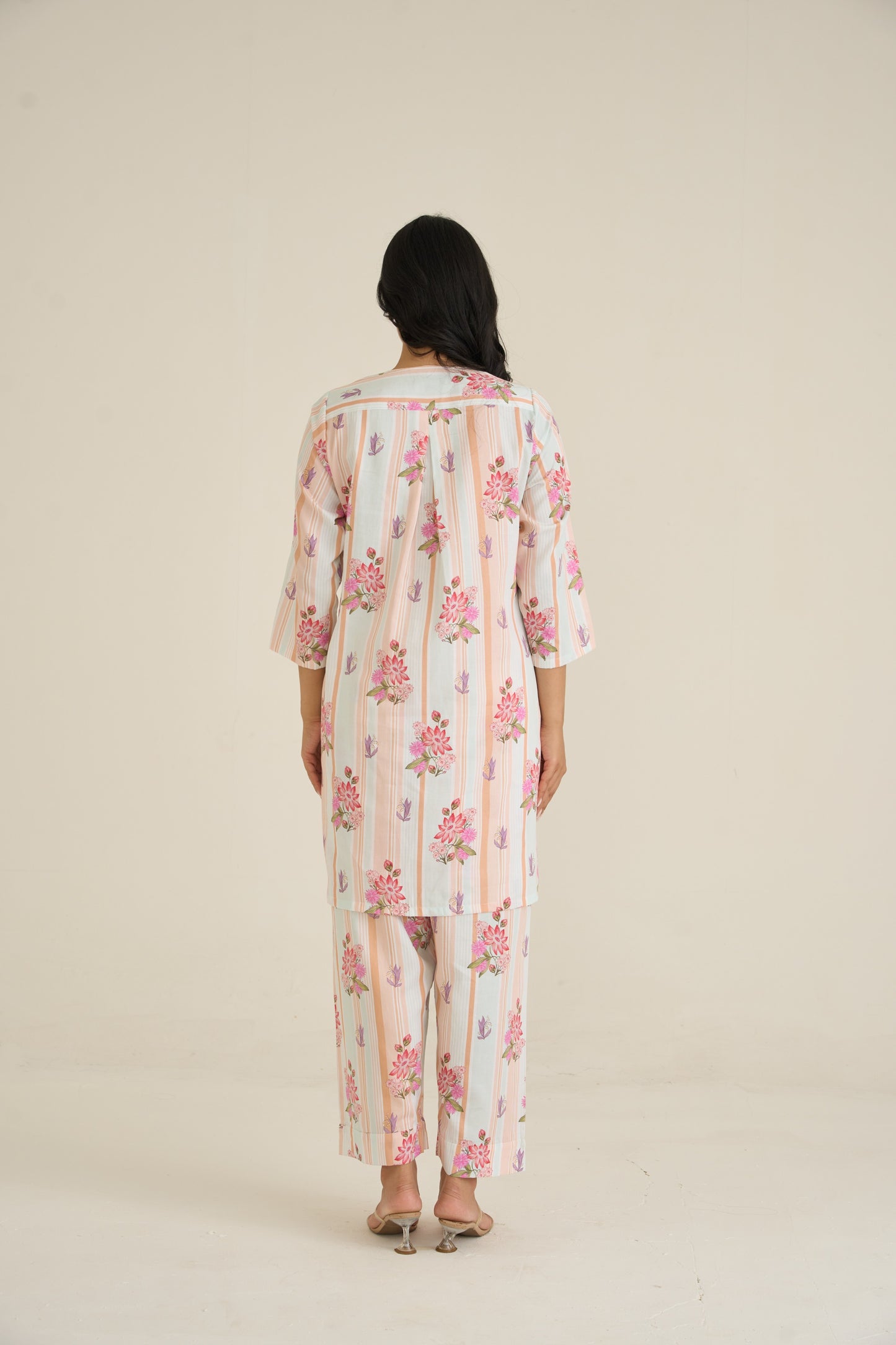 Sehar Striped Floral Buta Co - Ord Set