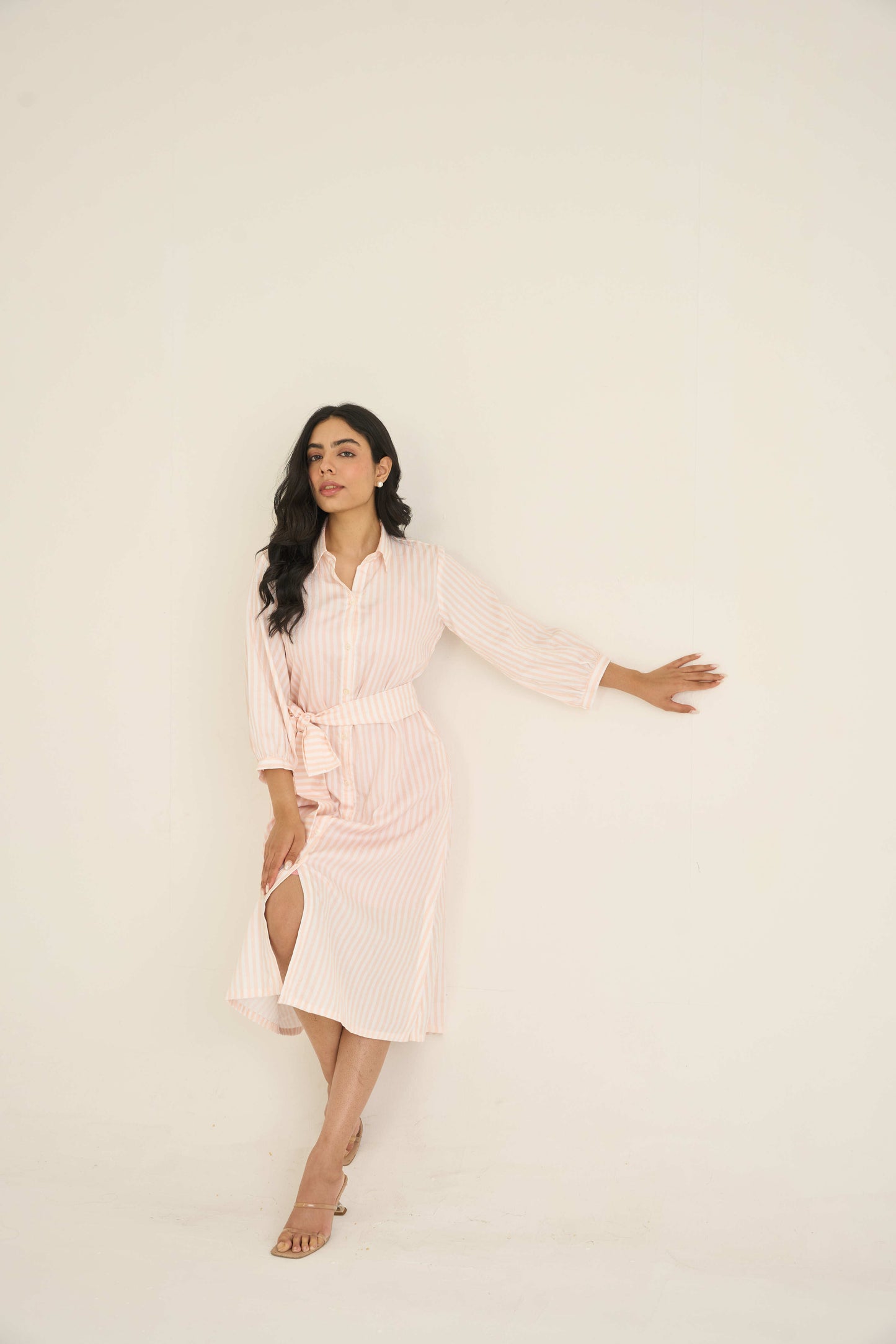 Sehar Yellow Midi Shirt Dress