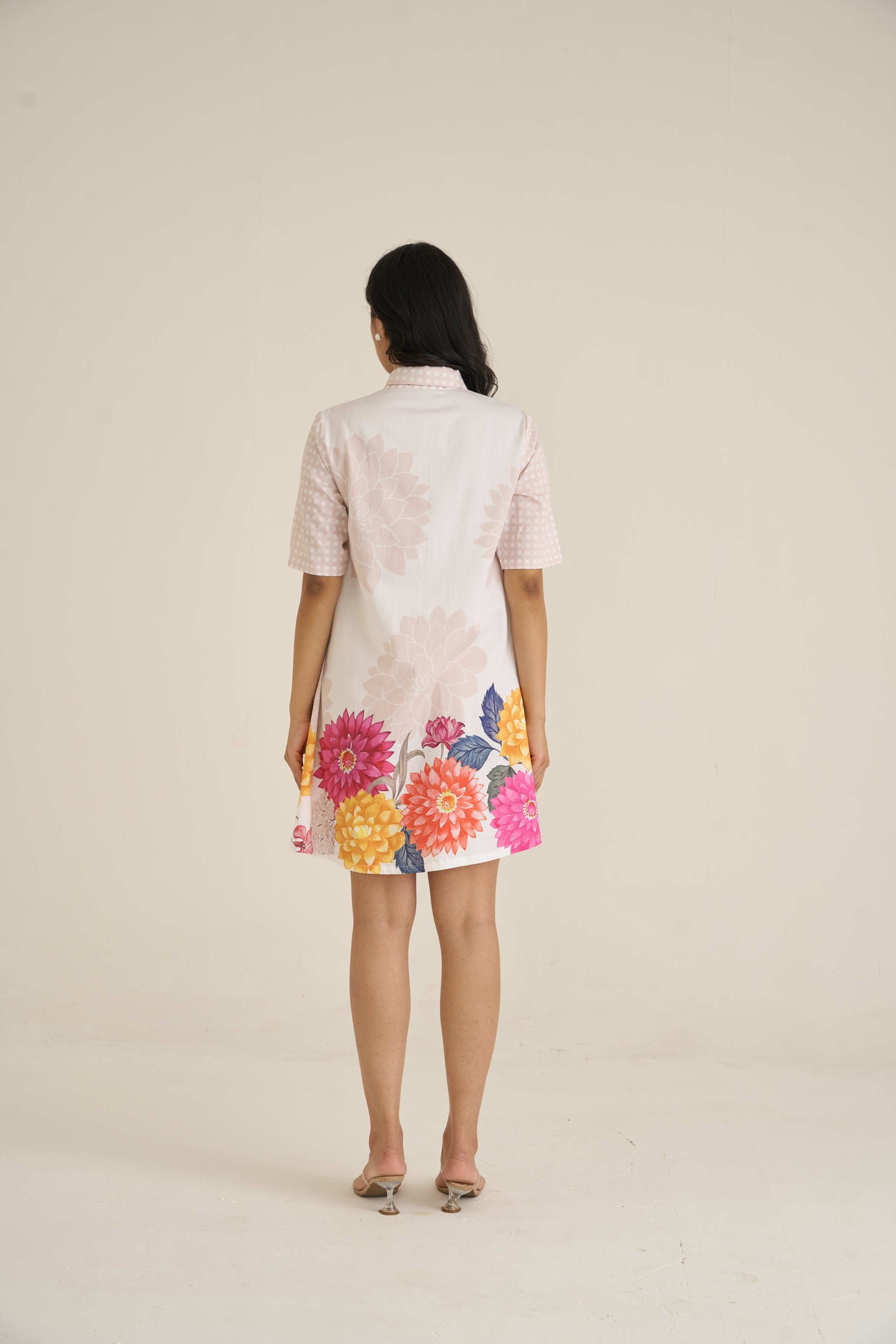 Sehar Floral Pink Short Dress