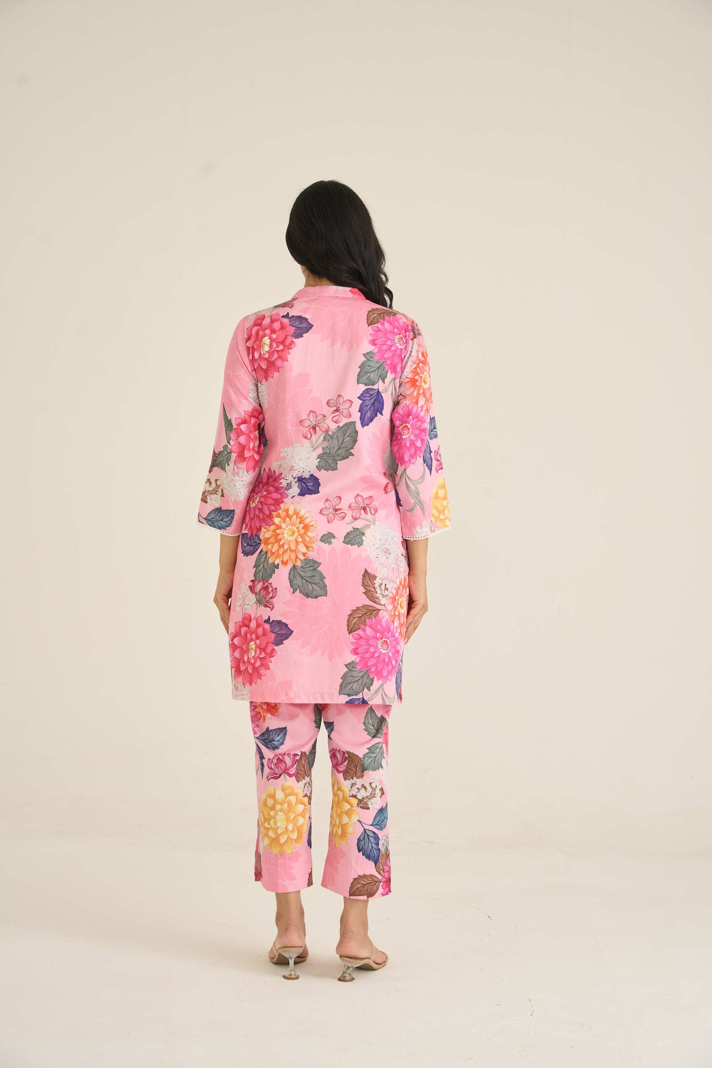 Sehar Floral White & Beige Co - ord set