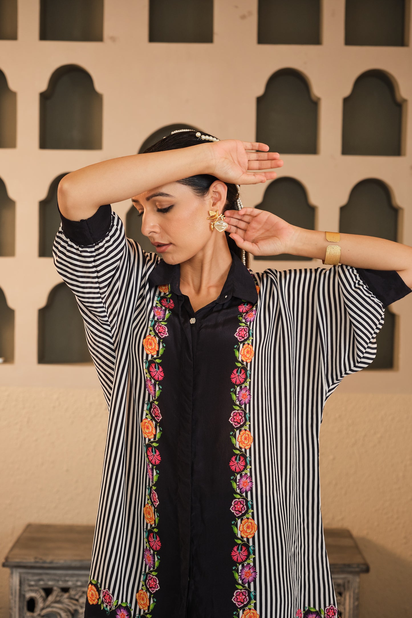 Raag Yellow Striped Co - Ord set