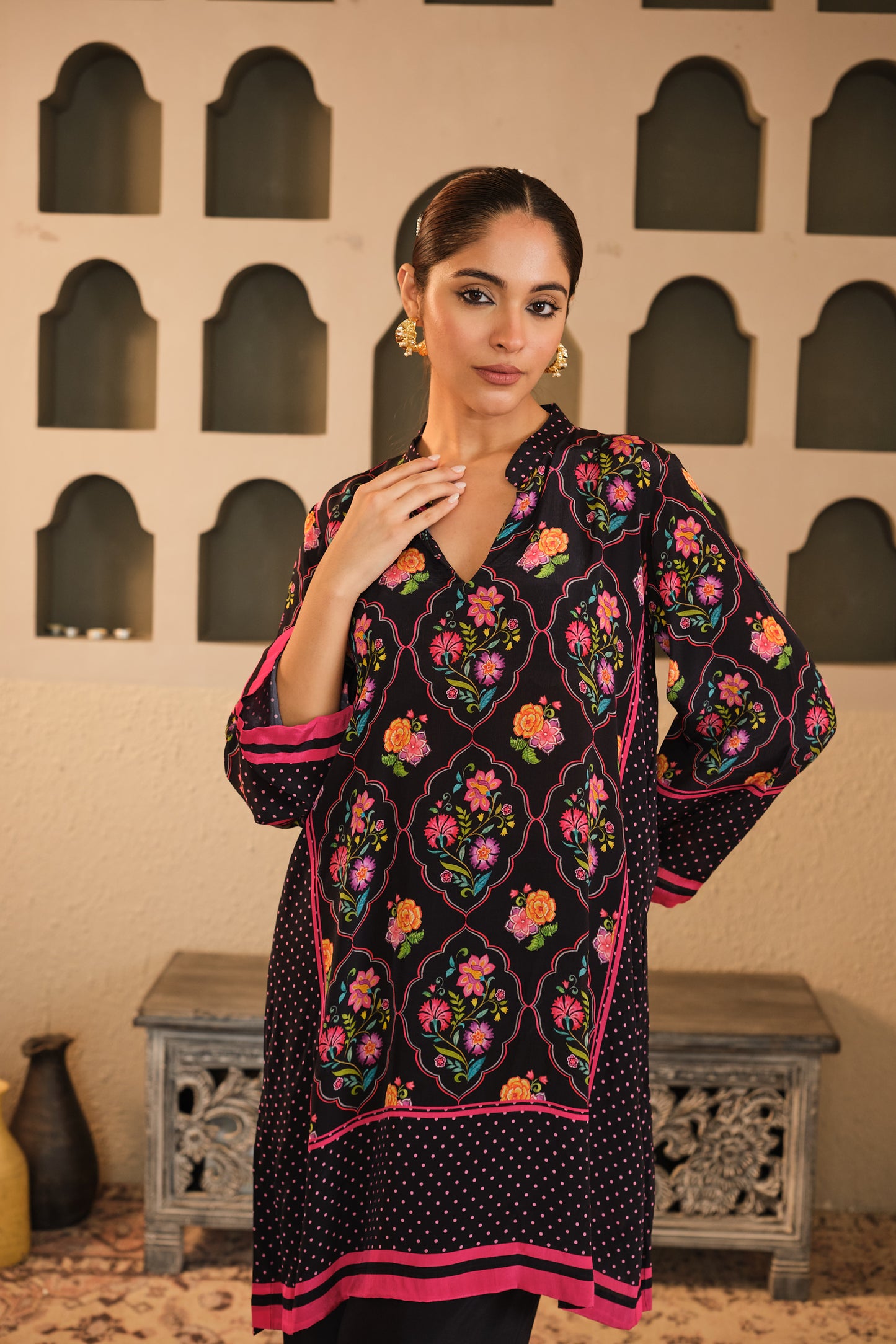 Raag Mughal Pink Jali Co - ord Set