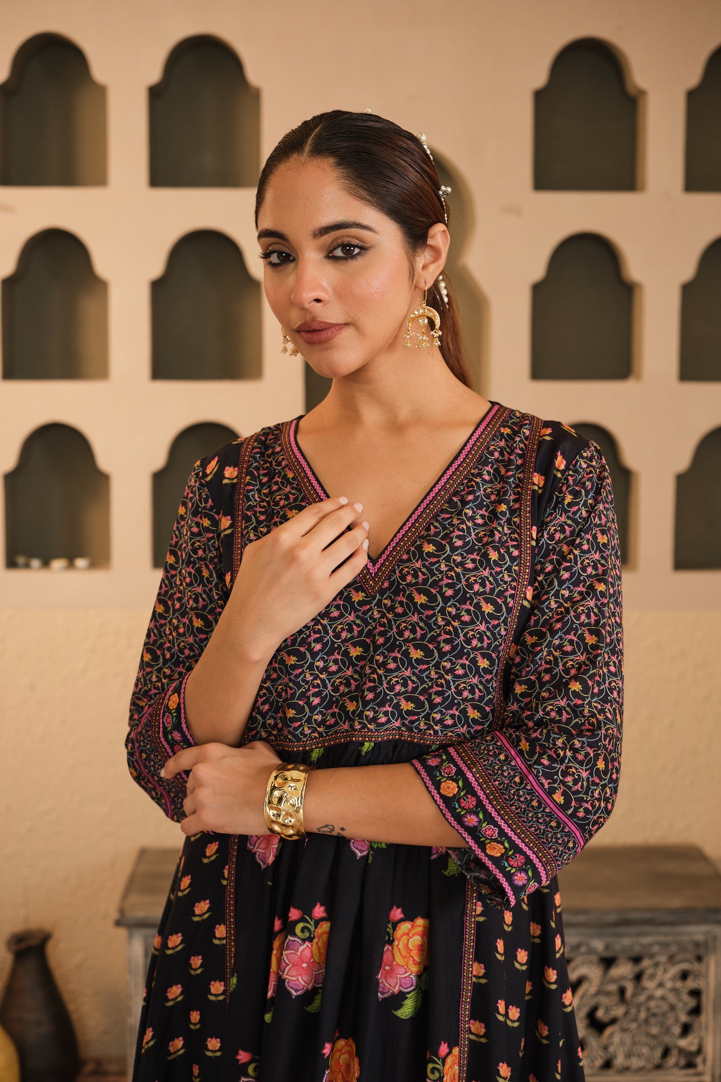 Raag White Floral Kurta