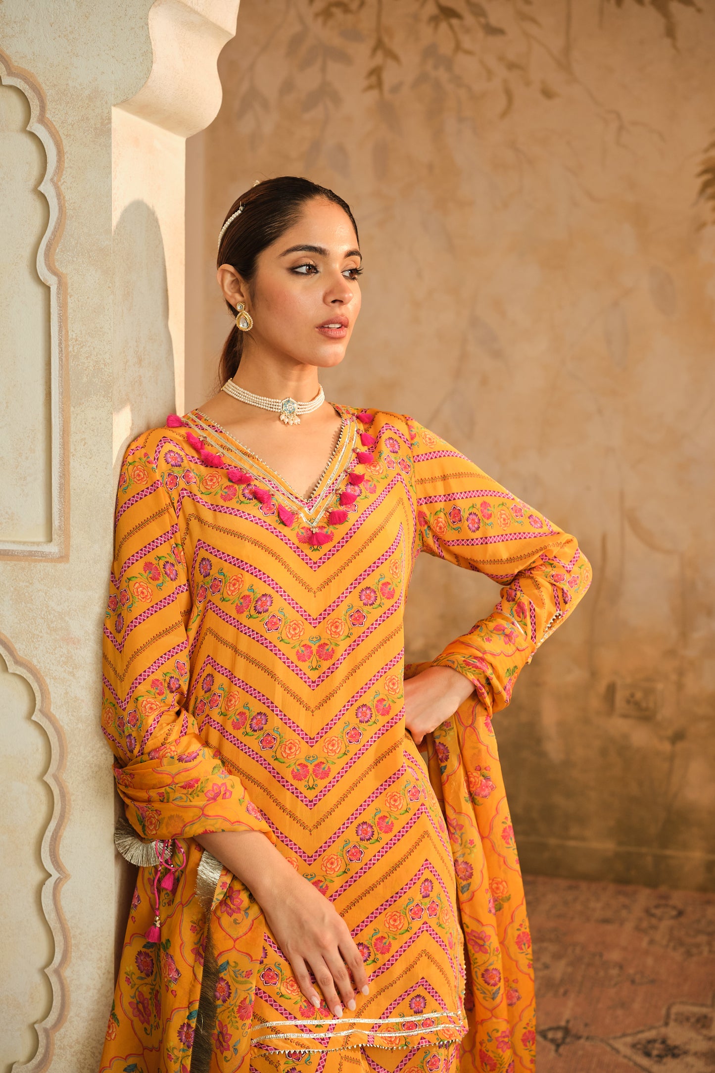 Raag floral Pink Sharara set