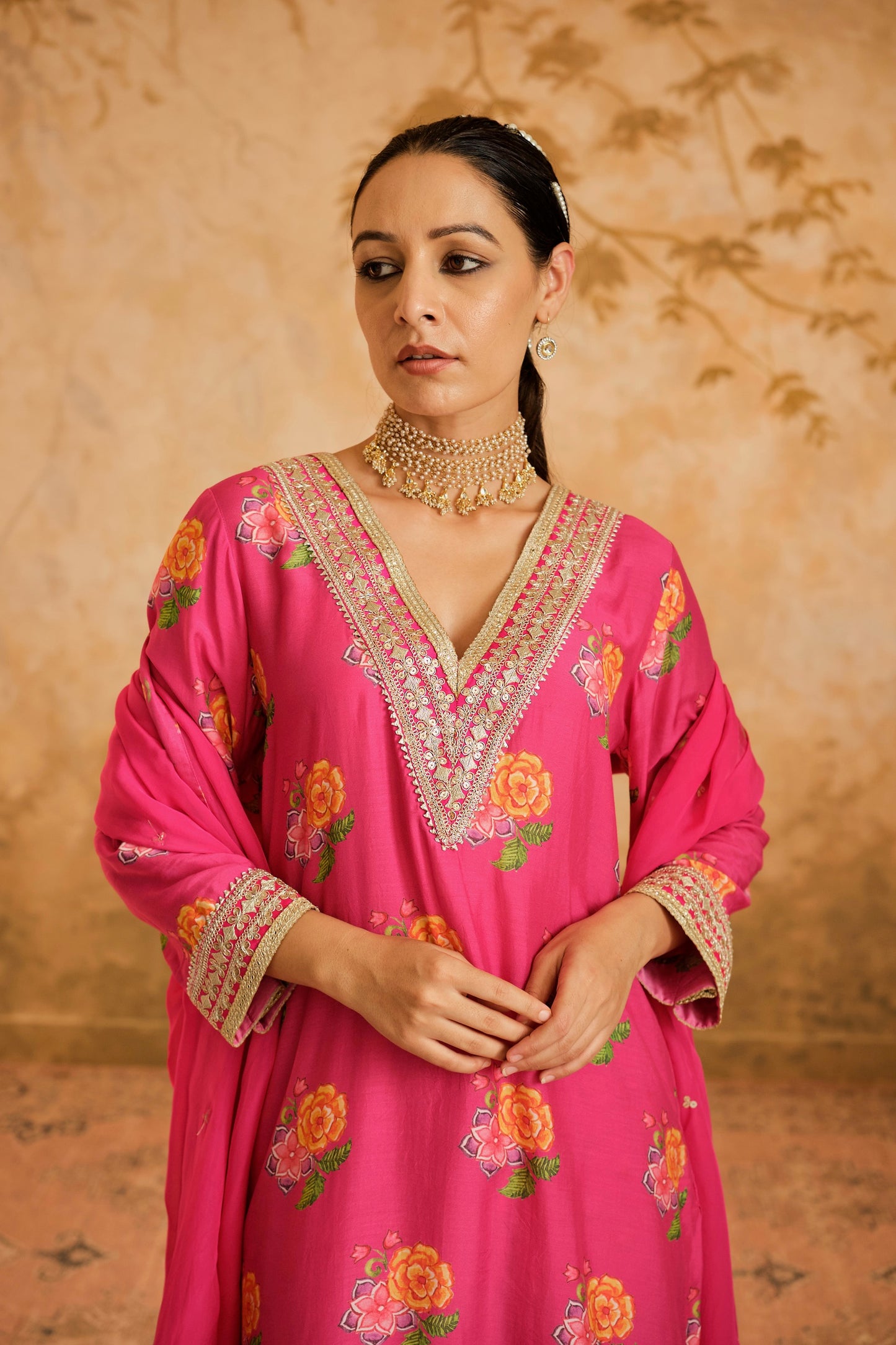 Raag floral buta Green kurta set