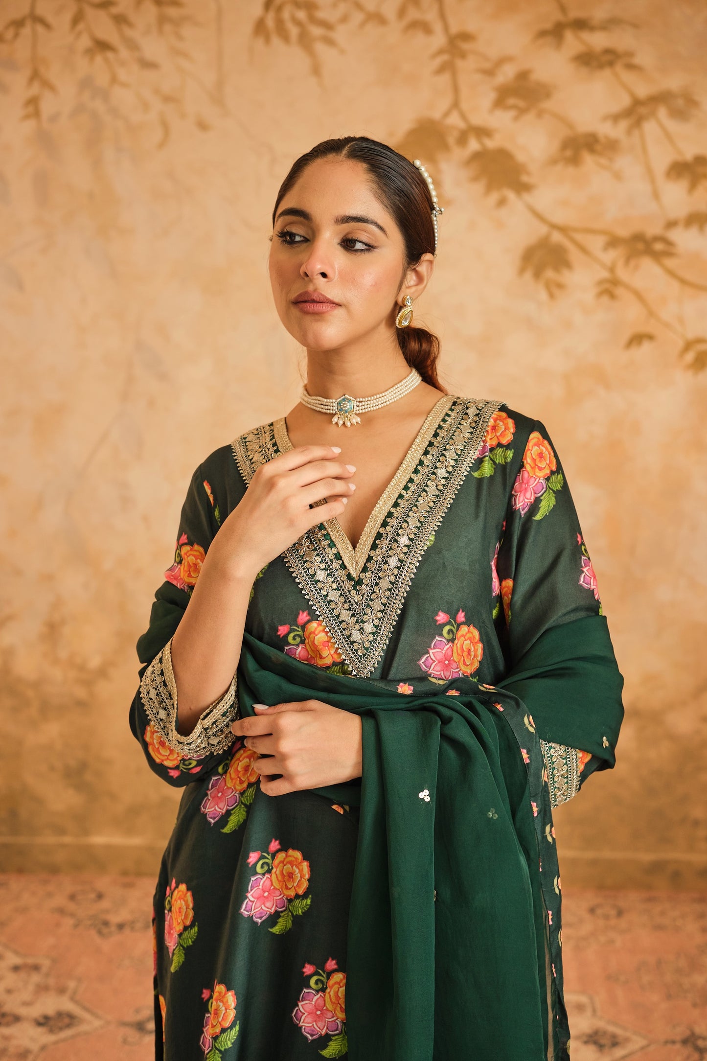 Raag floral buta Pink kurta set