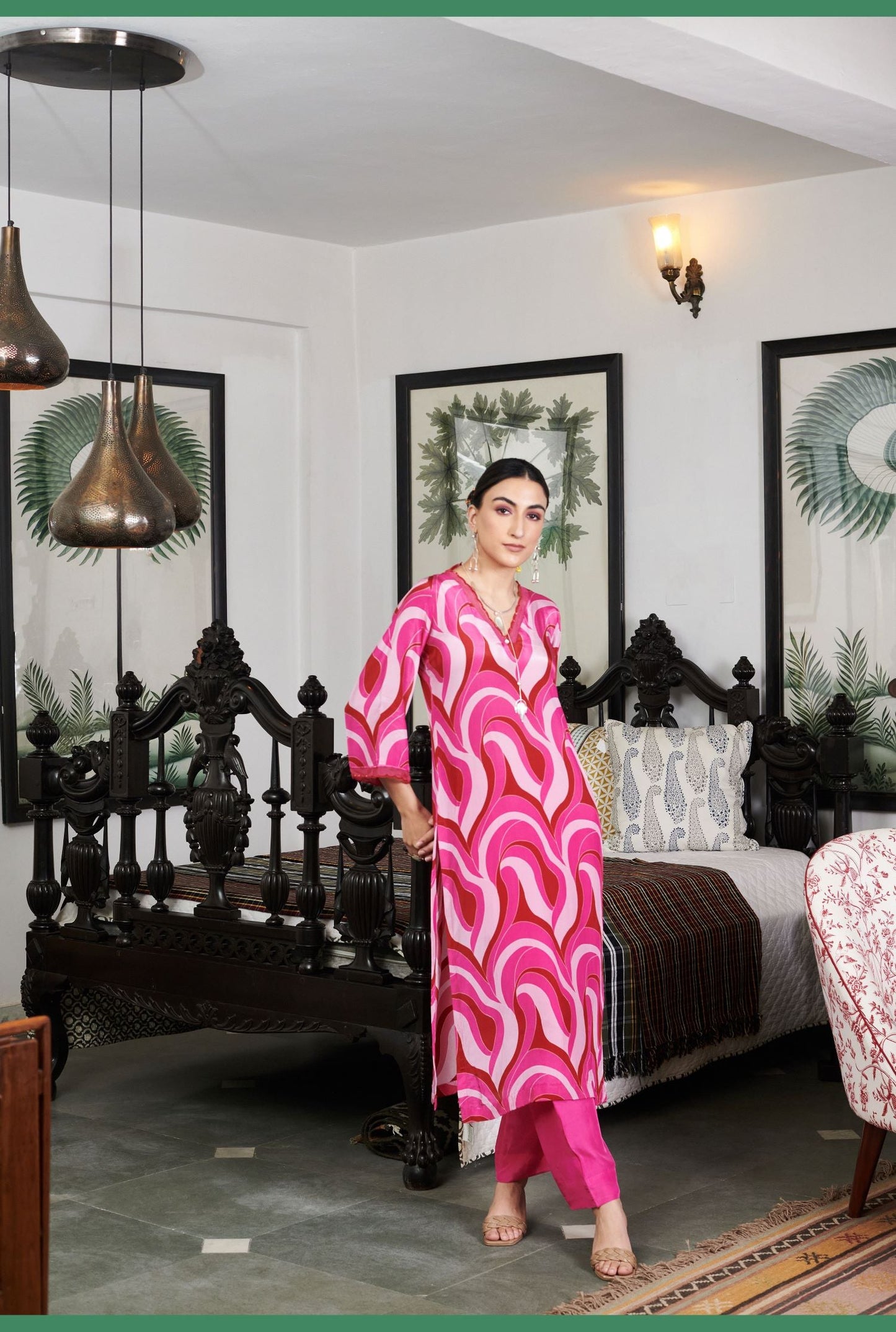 Summer Sorbet Blush Abstract Kurta Set