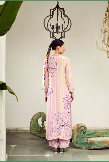 Summer Sorbet Floral and Stripe Kurta Set