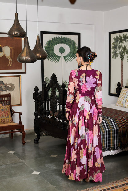 Nargis Floral Anarkali Set
