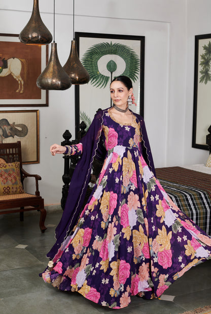 Nargis Floral Anarkali Set