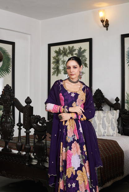 Nargis Floral Anarkali Set
