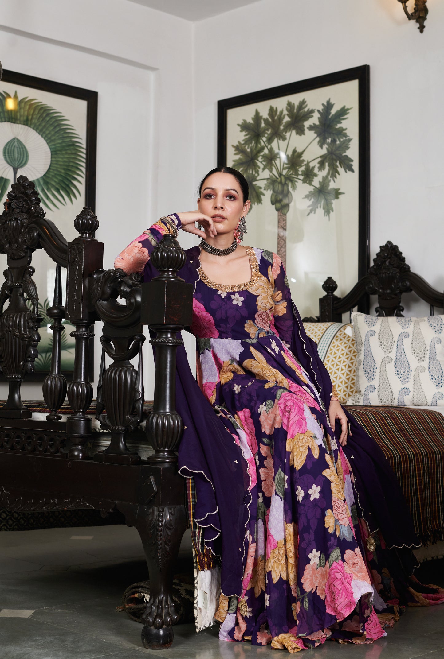 Nargis Floral Anarkali Set
