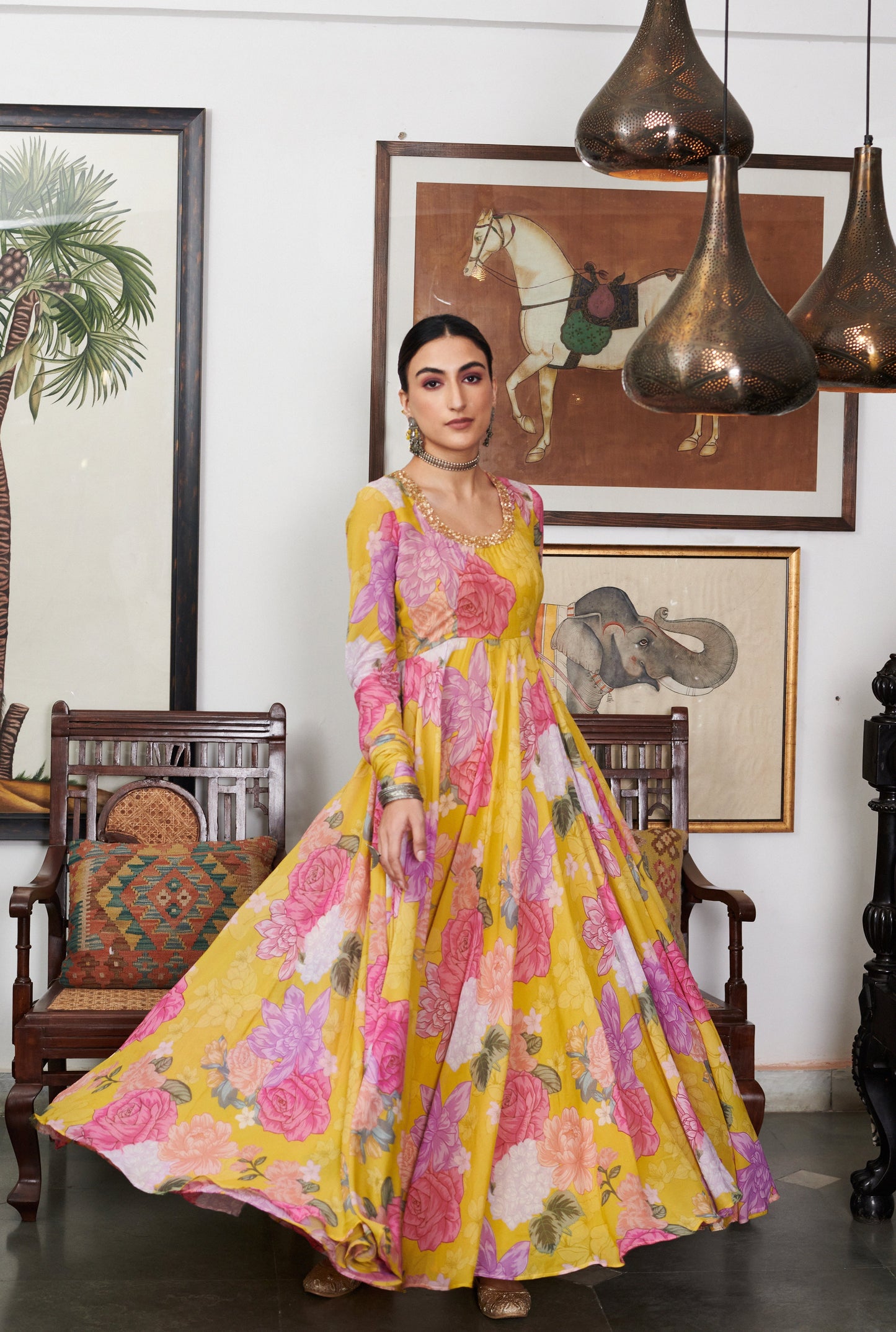 Nargis Floral Anarkali Set