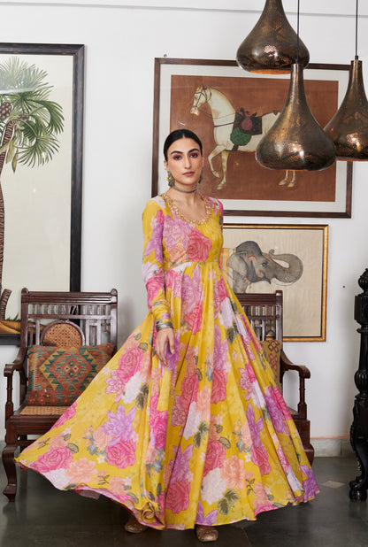 Nargis Floral Anarkali Set