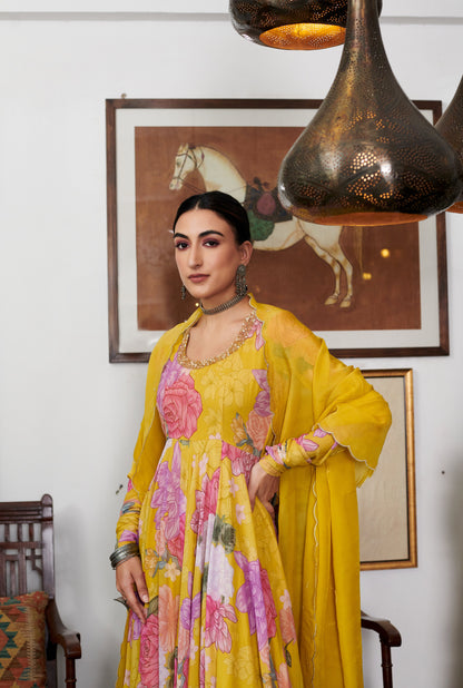 Nargis Floral Anarkali Set
