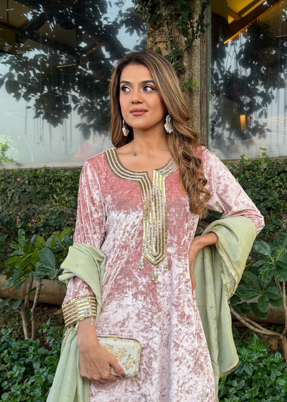 Nakqsh Crushed Velvet Kurta Set