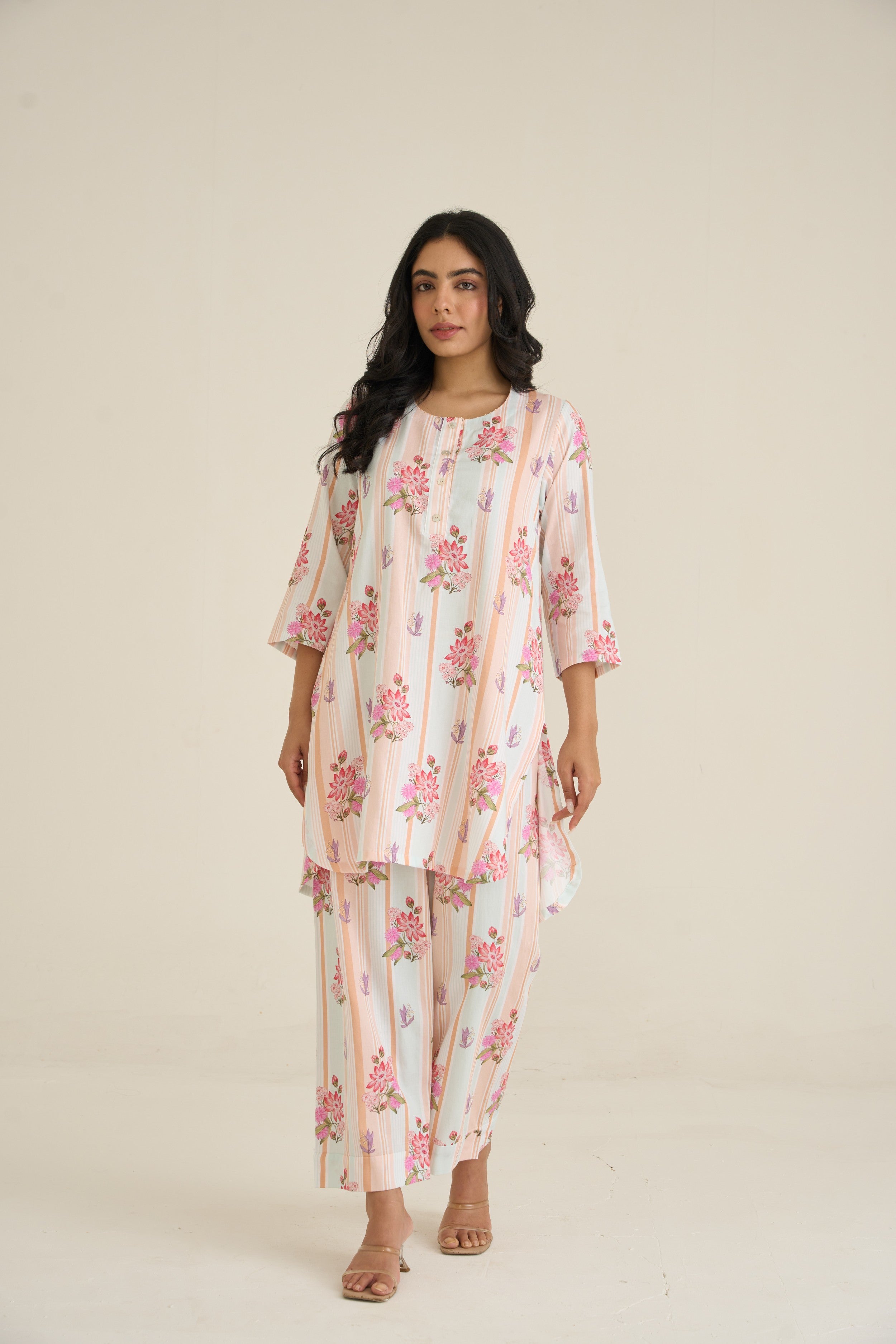 Sehar Striped Floral Buta Co - Ord Set